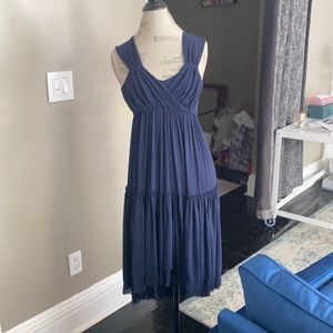 Jean Paul Gaultier - Fuzzi navy blue hi-lo dress